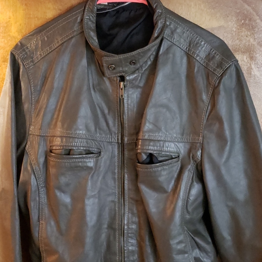 Vintage leather motorcycle jacket